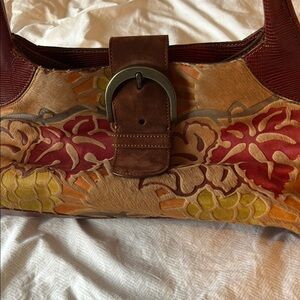 Brahmin Elegant Leather Floral Women Bag